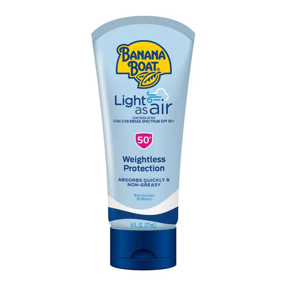Banana Boat Light As Air Sunscreen Lotion SPF 50, Lightweight Sunscreen 6oz - Picture 1 of 3